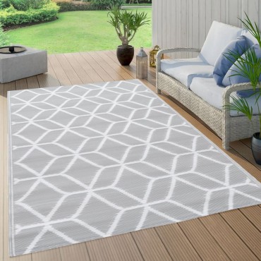 vidaXL χαλί εξωτερικού χώρου ARAKIL γκρι 80x150 cm PP