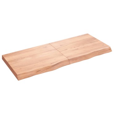 vidaXL Ράφι Τοίχου Ανοιχτό Καφέ 120x50x(2-6)cm Επεξ. Μασίφ Ξύλο Δρυός 1 τεμ.