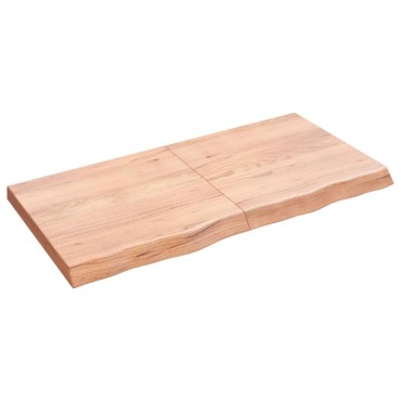 vidaXL Ράφι Τοίχου Ανοιχτό Καφέ 120x60x(2-6)cm Επεξ. Μασίφ Ξύλο Δρυός 1 τεμ.