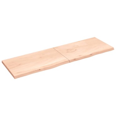 vidaXL Ράφι Τοίχου 200x60x(2-4)cm από Ακατέργαστο Μασίφ Ξύλο Δρυός 1 τεμ.