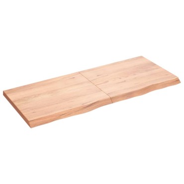 vidaXL Ράφι Τοίχου Ανοιχτό Καφέ 120x50x(2-4)cm Επεξ. Μασίφ Ξύλο Δρυός 1 τεμ.