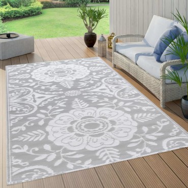 vidaXL Χαλί εξωτερικού χώρου ARAKIL ανοιχτό γκρι 120x180 cm PP
