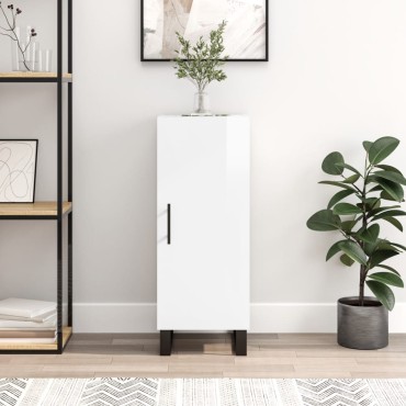 vidaXL Ντουλάπι Γυαλιστερό Λευκό 34,5x34x90cm Επεξεργασμένο Ξύλο 1 τεμ.