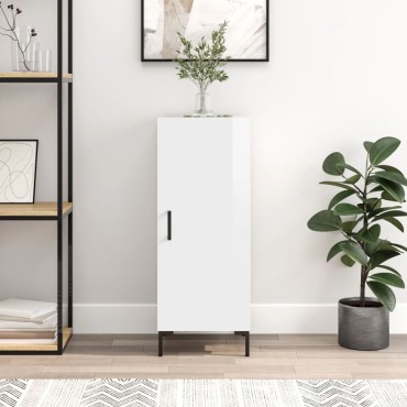 vidaXL Ντουλάπι Γυαλιστερό Λευκό 34,5x34x90cm Επεξεργασμένο Ξύλο 1 τεμ.