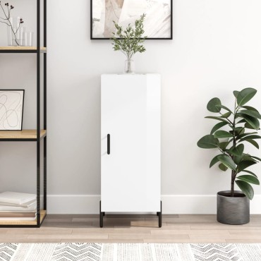 vidaXL Ντουλάπι Γυαλιστερό Λευκό 34,5x34x90cm Επεξεργασμένο Ξύλο 1 τεμ.