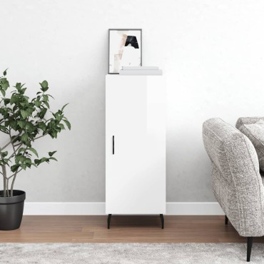 vidaXL Ντουλάπι Γυαλιστερό Λευκό 34,5x34x90cm Επεξεργασμένο Ξύλο 1 τεμ.