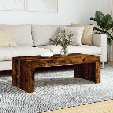 vidaXL Τραπεζάκι Σαλονιού Καπνιστή Δρυς 102x50x36cm Επεξεργασμ. Ξύλο 1 τεμ.