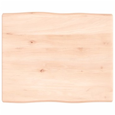 vidaXL Επιφάνεια Τραπεζιού 60x50x(2-4)cm Ακατέργαστο Μασίφ Ξύλο Δρυός 1 τεμ.