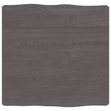 vidaXL Επιφ Τραπεζιού Αν Καφέ 40x40x(2-6)cm Ακατέργ. Μασίφ Ξύλο Δρυός 1 τεμ.
