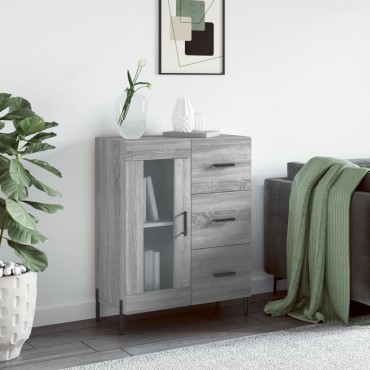 vidaXL Ντουλάπι Γκρι Sonoma 69,5x34x90cm από Επεξεργασμένο Ξύλο 1 τεμ.