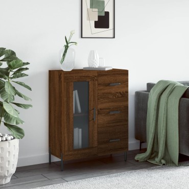 vidaXL Ντουλάπι Καφέ Δρυς 69,5x34x90cm Επεξεργασμένο Ξύλο 1 τεμ.