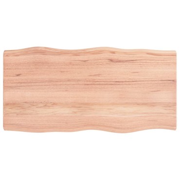 vidaXL Επιφ Τραπεζιού Αν Καφέ 100x50x4cm Επ Μασίφ Ξύλο Δρυός Live Edge