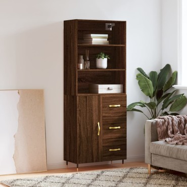 vidaXL Ντουλάπι Καφέ Δρυς 69,5x34x180cm από Επεξεργασμένο Ξύλο 1 τεμ.