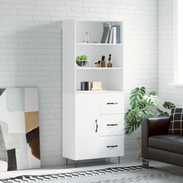 vidaXL Ντουλάπι Λευκό 69,5x34x180cm από Επεξεργασμένο Ξύλο 1 τεμ.