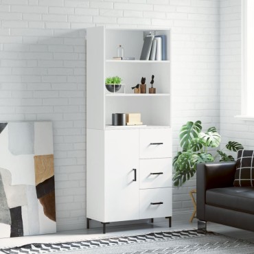 vidaXL Ντουλάπι Λευκό 69,5x34x180cm από Επεξεργασμένο Ξύλο 1 τεμ.