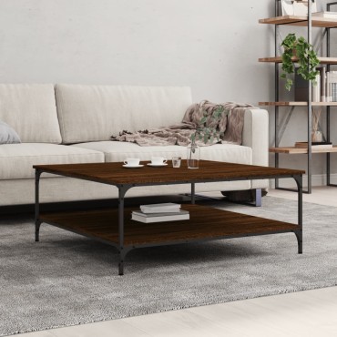 vidaXL Τραπεζάκι Σαλονιού Καφέ Δρυς 100x100x40cm Επεξεργασμένο Ξύλο 1 τεμ.