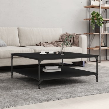 vidaXL Τραπεζάκι Σαλονιού Μαύρο 100x100x40cm από Επεξεργασμένο Ξύλο 1 τεμ.