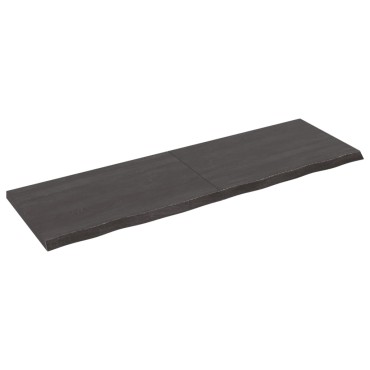 vidaXL Ράφι Τοίχου Σκούρο Καφέ 160x50x(2-4)cm Επεξ. Μασίφ Ξύλο Δρυός 1 τεμ.