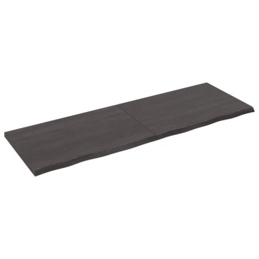 vidaXL Ράφι Τοίχου Σκούρο Καφέ 180x60x(2-4)cm Επεξ. Μασίφ Ξύλο Δρυός 1 τεμ.