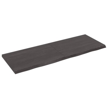 vidaXL Ράφι Τοίχου Σκούρο Καφέ 140x50x(2-4)cm Επεξ. Μασίφ Ξύλο Δρυός 1 τεμ.