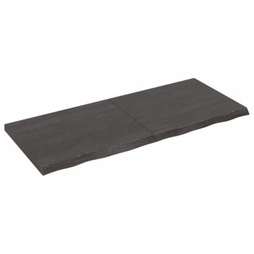 vidaXL Ράφι Τοίχου Σκούρο Καφέ 120x50x(2-4)cm Επεξ. Μασίφ Ξύλο Δρυός 1 τεμ.