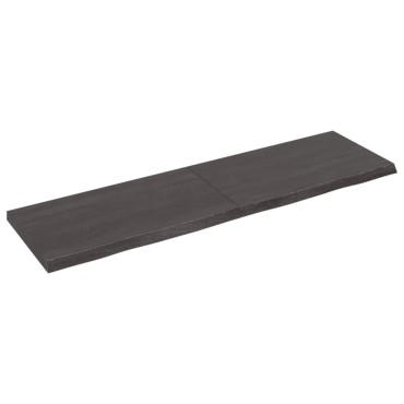 vidaXL Ράφι Τοίχου Σκούρο Καφέ 140x40x(2-4)cm Επεξ. Μασίφ Ξύλο Δρυός 1 τεμ.