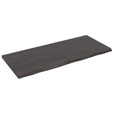 vidaXL Ράφι Τοίχου Σκούρο Καφέ 140x60x(2-4)cm Επεξ. Μασίφ Ξύλο Δρυός 1 τεμ.
