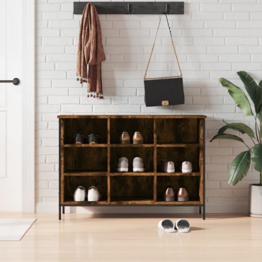 vidaXL Παπουτσοθήκη Καπνιστή Δρυς 100x35x70cm από Επεξεργ. Ξύλο