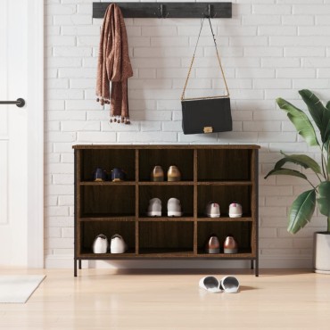vidaXL Παπουτσοθήκη Καφέ Δρυς 100x35x70cm από Επεξεργασμένο Ξύλο