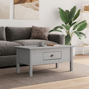vidaXL Τραπέζι Σαλονιού BODO Γκρι 100x55x46cm Μασίφ Ξύλο Πεύκου 1 τεμ.