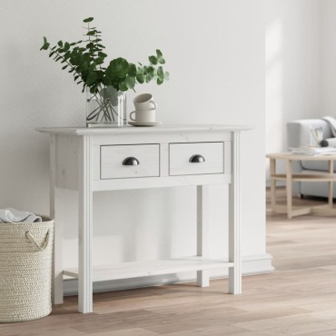 vidaXL Τραπέζι Κονσόλα BODO Λευκό 91x35x74cm Μασίφ Ξύλο Πεύκου 1 τεμ.
