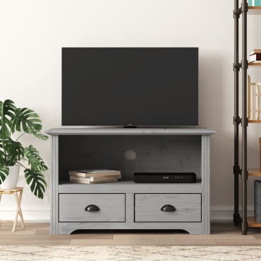 vidaXL Έπιπλο Τηλεόρασης BODO 2 Συρτάρια Γκρι 91,5x44,5x56cm Πεύκο