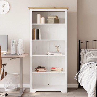 vidaXL Βιβλιοθήκη BODO 5 Επ. Καφέ 82x40x173cm από Μασίφ Ξύλο Πεύκου 1 τεμ.