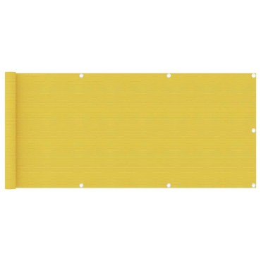 vidaXL Διαχωριστικό Βεράντας Κίτρινο 75 x 400 εκ. από HDPE