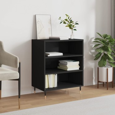 vidaXL Ραφιέρα Μαύρη 57x35x70cm από Επεξεργασμένο Ξύλο 1 τεμ.