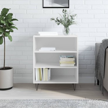 vidaXL Ραφιέρα Γυαλιστερή Λευκή 57x35x70cm από Επεξεργ. Ξύλο 1 τεμ.