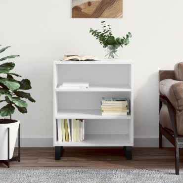 vidaXL Ραφιέρα Γυαλιστερή Λευκή 57x35x70cm από Επεξεργ. Ξύλο 1 τεμ.