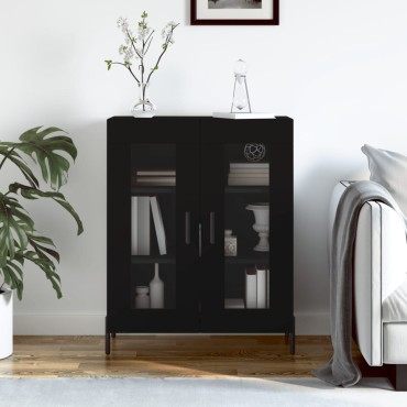 vidaXL Συρταριέρα Μαύρη 69,5x34x90cm από Επεξεργασμένο Ξύλο 1 τεμ.