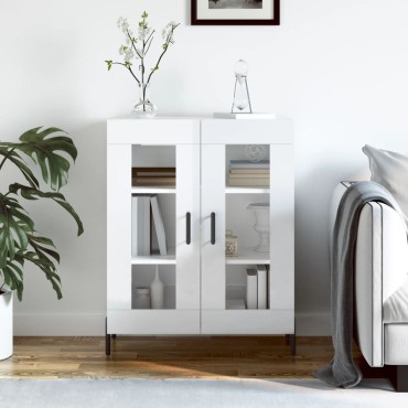 vidaXL Ντουλάπι Γυαλιστερό Λευκό 69,5x34x90cm Επεξεργασμένο Ξύλο 1 τεμ.