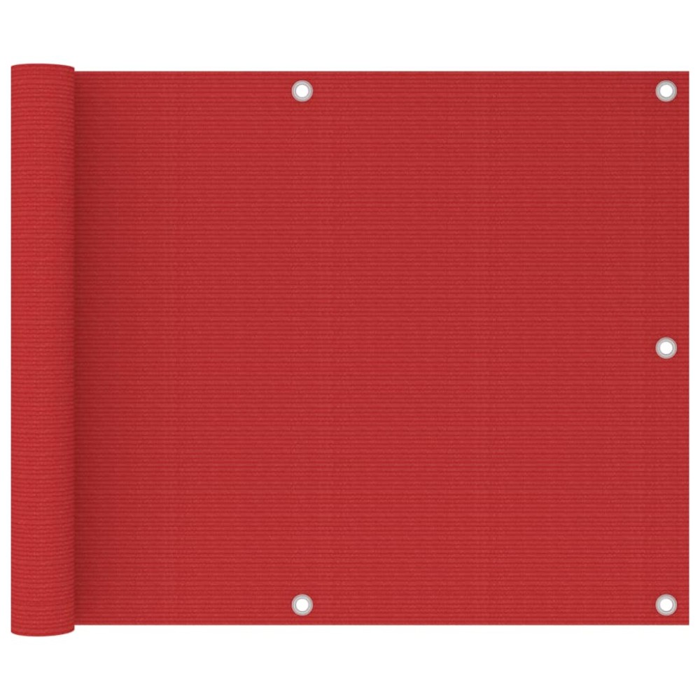 vidaXL Διαχωριστικό Βεράντας Κόκκινο 75 x 500 εκ. από HDPE