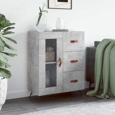vidaXL Ντουλάπι Γκρι Σκυροδέματος 69,5x34x90cm Επεξεργασμένο Ξύλο 1 τεμ.
