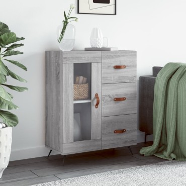 vidaXL Ντουλάπι Γκρι Sonoma 69,5x34x90cm από Επεξεργασμένο Ξύλο 1 τεμ.