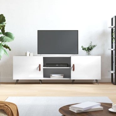vidaXL Έπιπλο Τηλεόρασης Γυαλ. Λευκό150x30x50cm Επεξεργασμένο Ξύλο