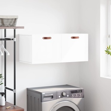 vidaXL Ντουλάπι Τοίχου Γυαλιστερό Λευκό 80x36,5x35cm Επεξεργ. Ξύλο 1 τεμ.