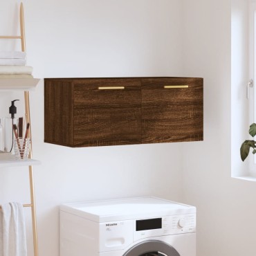 vidaXL Ντουλάπι Τοίχου Καφέ Δρυς 80x36,5x35cm Επεξεργασμένο Ξύλο 1 τεμ.