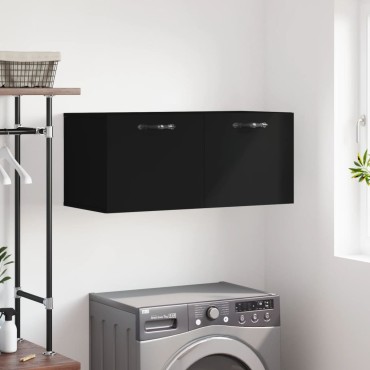 vidaXL Ντουλάπι Τοίχου Μαύρο 80x36,5x35cm από Επεξεργασμένο Ξύλο 1 τεμ.