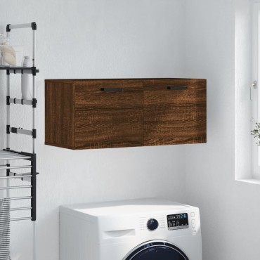 vidaXL Ντουλάπι Τοίχου Καφέ Δρυς 80x36,5x35cm Επεξεργασμένο Ξύλο 1 τεμ.