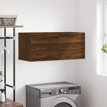 vidaXL Ντουλάπι Τοίχου Καφέ Δρυς 80x36,5x35cm Επεξεργασμένο Ξύλο 1 τεμ.