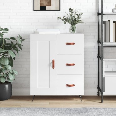 vidaXL Ντουλάπι Γυαλιστερό Λευκό 69,5x34x90cm Επεξεργασμένο Ξύλο 1 τεμ.