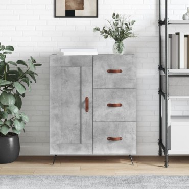 vidaXL Ντουλάπι Γκρι Σκυροδέματος 69,5x34x90cm Επεξεργασμένο Ξύλο 1 τεμ.